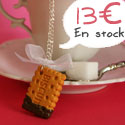 collier fimo gourmand biscuit petit beurre