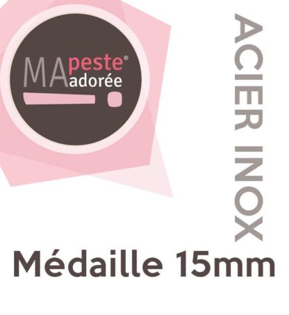 Médaille gravée en acier inoxydable 15mm