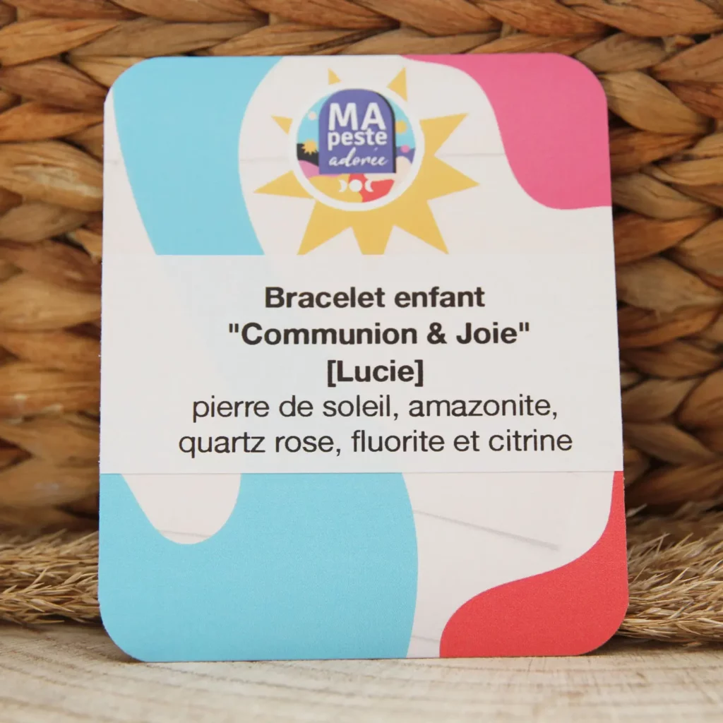 Bracelet lithothérapie enfant – quartz rose, citrine et amazonite pour amour, sérénité et énergie positive