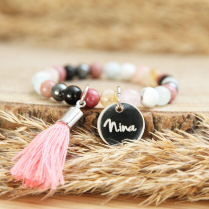 Bracelet enfant chemin de vie lithothérapie, création Ma Peste Adorée