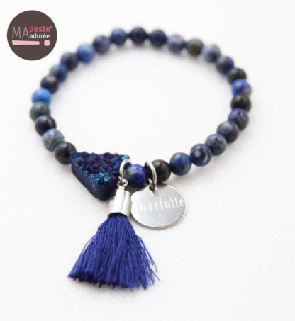 Bracelet Femme Lithotherapie "Bleu"