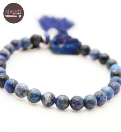 Bracelet Femme Lithotherapie "Bleu"