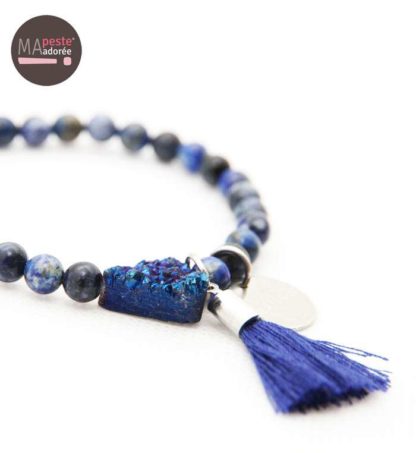 Bracelet Femme Lithotherapie "Bleu"