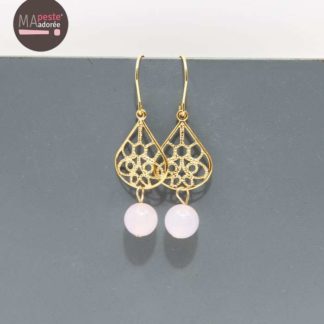 Boucles d'oreilles dorées Poésie