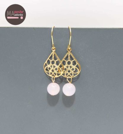 Boucles d'oreilles dorées Poésie