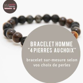 Bracelet Homme 4 pierres Au choix