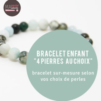 Bracelet lithothérapie enfant 4 pierres au choix