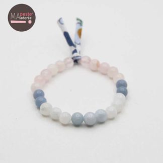 Bracelet Enfant Lithothérapie - "Maman t'aime"