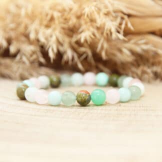 Bracelet bien-être pour enfant – Pierres du chakra du cœur – soutien émotionnel et sécurité affective.