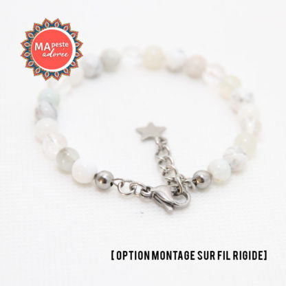 bracelet en pierres blanches pour femme ou enfant