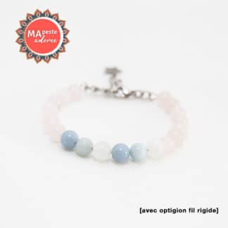 Bracelet enfant en pierres naturelles "Maman t'aime"