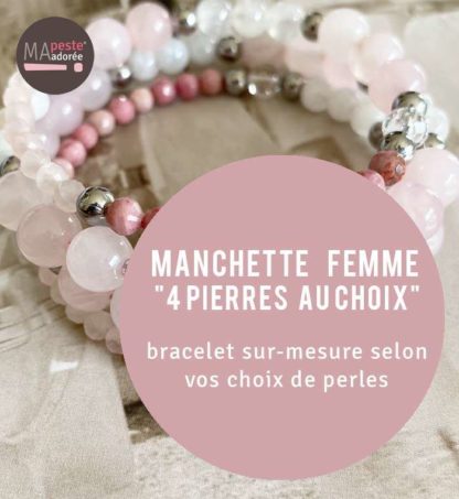 Manchette Femme 4 pierres Au choix