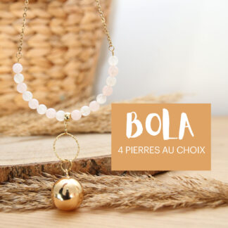 Bola de grossesse en pierres naturelles de lithothérapie sur mesure avec 4 pierres au choix