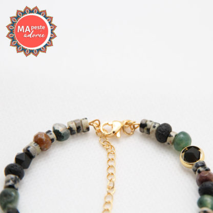 Bracelet femme en pierres naturelles et or