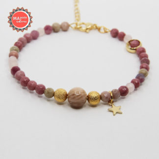 Bracelet perles naturelles femme plaqué or