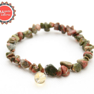 bracelet en unakite et citrine