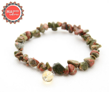 bracelet en unakite et citrine