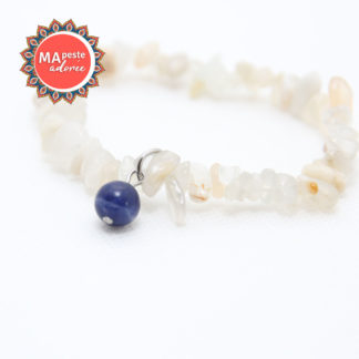 bracelet femme en pierre de lune et sodalite