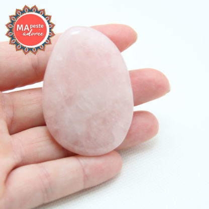 Galet plat de quartz rose