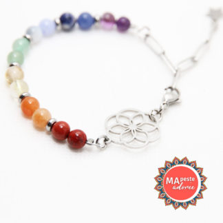 Bracelet femme 7 chakras de qualité et solide