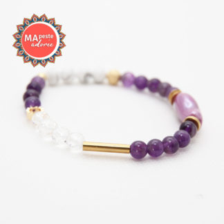 bracelet femme pierres violettes