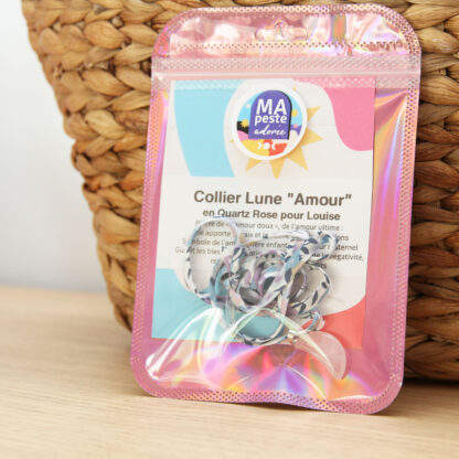Collier en quartz rose pour enfant pour l'amour