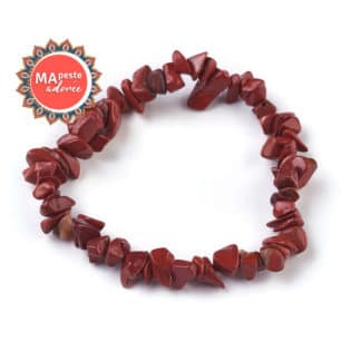 bracelet en chips de jaspe rouge pour femme pas cher