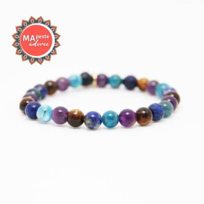 Voici un bracelet femme en pierres 6mm sur le thème "avancer"