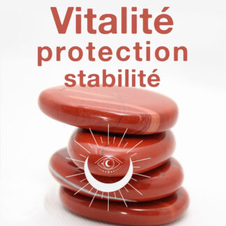 Galet plat de jaspe rouge
