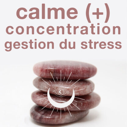 Galet plat de lépidolite