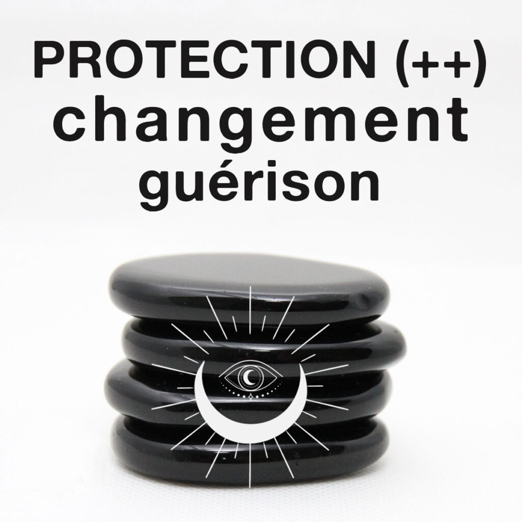 Galet plat d'obsidienne