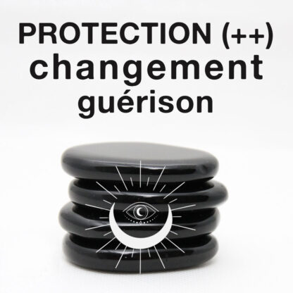 Galet plat d'obsidienne