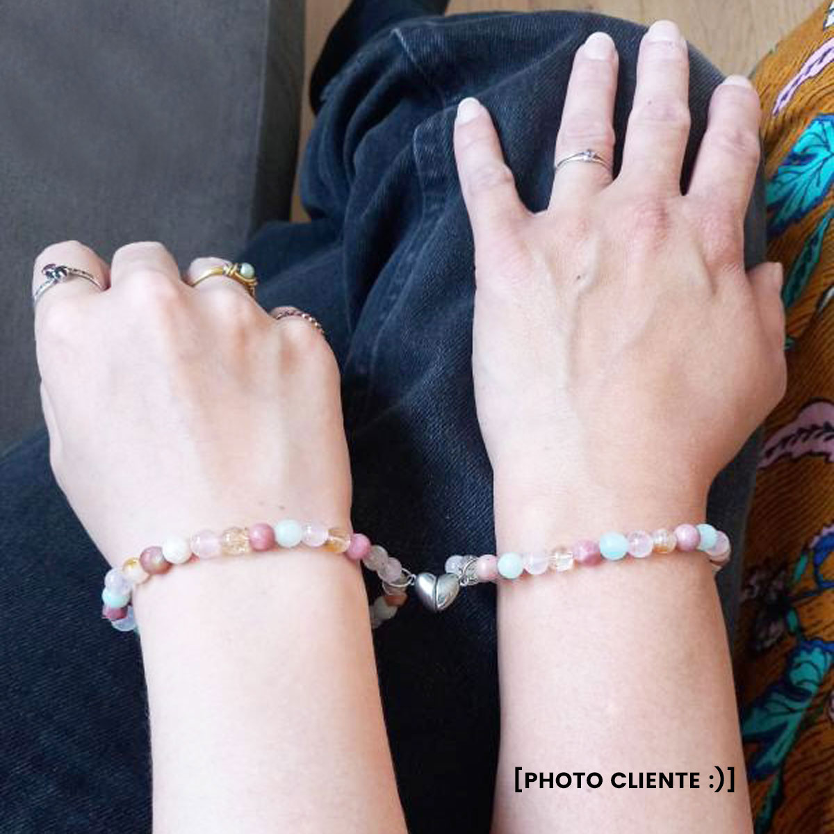 Duo de bracelets en pierres naturelles pour une maman et sa fille ou son fils