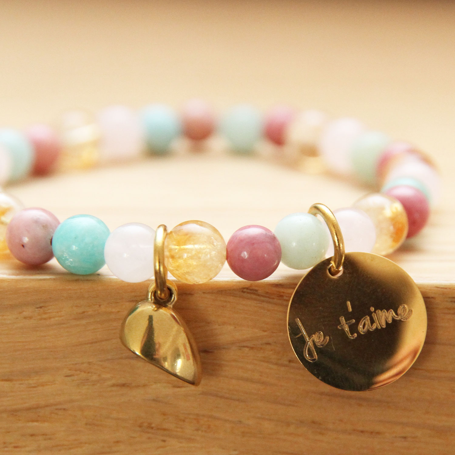 Bracelet pour duo maman-fille avec médaille gravée