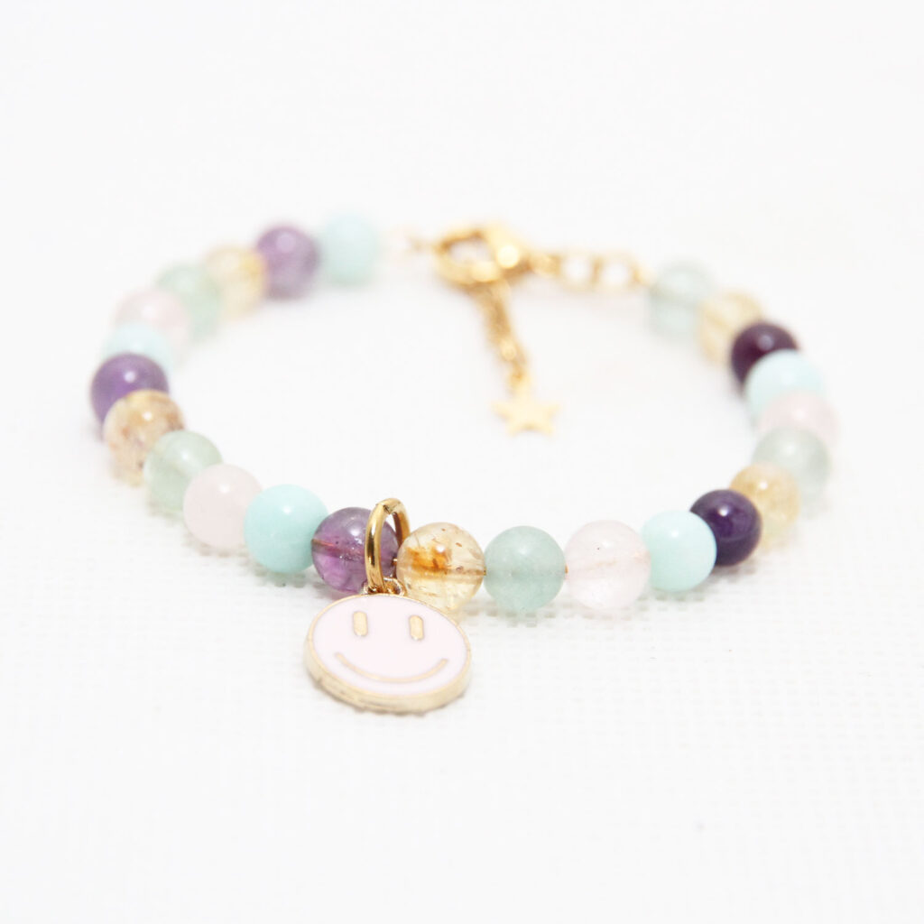 Bracelet en pierres naturelles pour fille "tu es géniale"