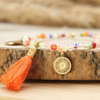 Bijou en pierres fines fait main : énergie solaire et vitalité avec ce bracelet en citrine, pierre de soleil et cornaline. Idéal pour un esprit positif !