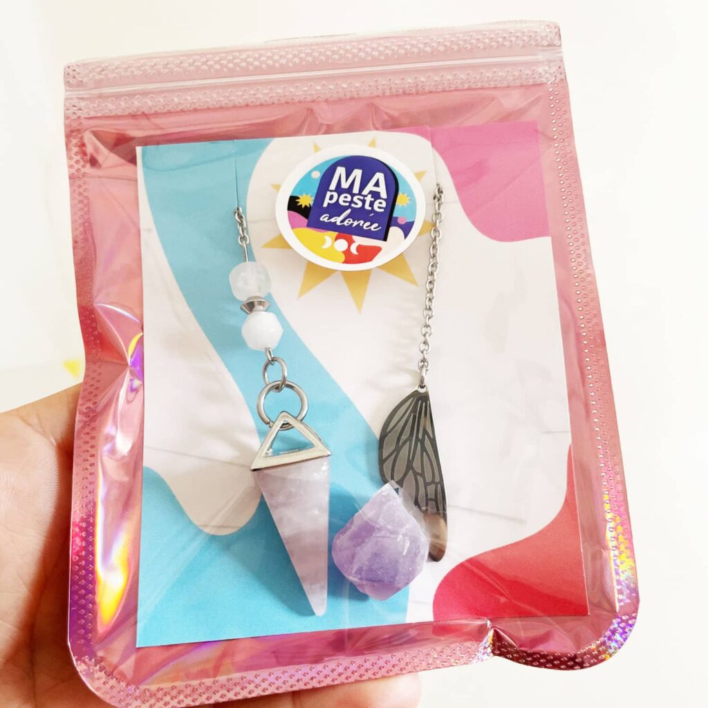 Kit Pendule Quartz rose + Pierre d'Améthyste