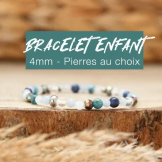Bracelet enfant, fille ou garçon avec pierres fines naturelles à choisir selon les bienfaits recherchés