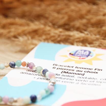 Bracelet fin pour femme avec pierres lithothérapie
