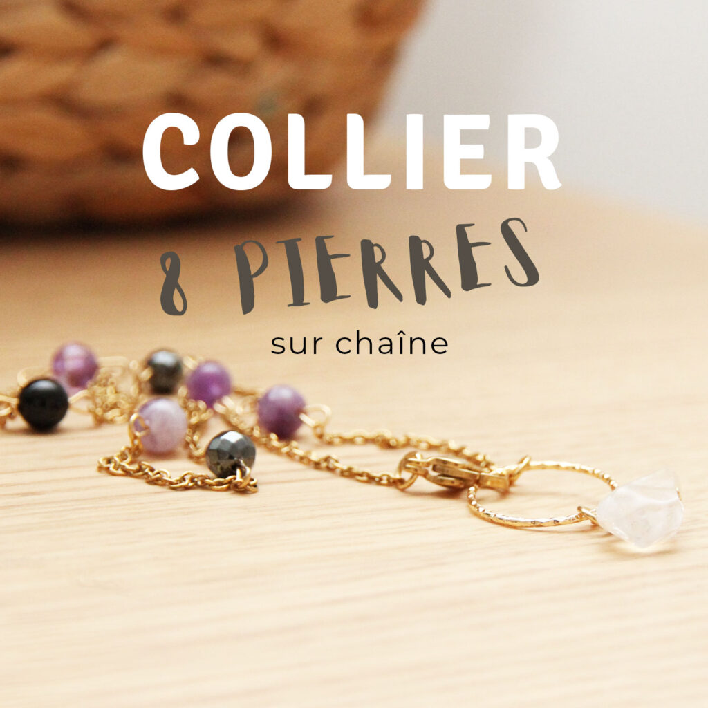 Collier pour fille ou femme avec perles 6mm de lithothérapie