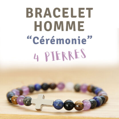 Bracelet en pierres pour homme pour toutes les cérémonies chrétiennes