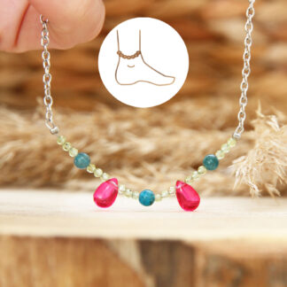 Chaine ou bracelet de cheville en pierres naturelles