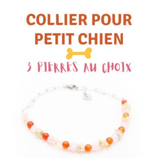 Collier Petit Chien - 3 pierres au choix