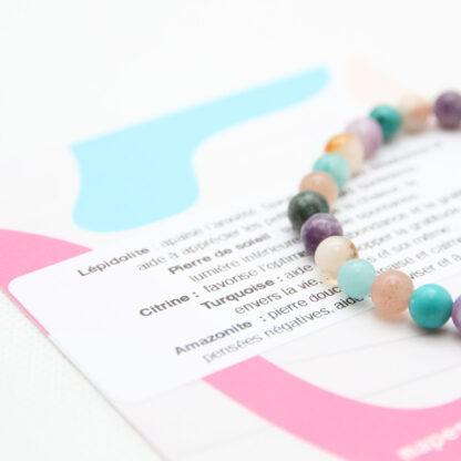 Le bienfaits des pierres que j'ai choisi pour ce bracelet gratitude sont expliqués