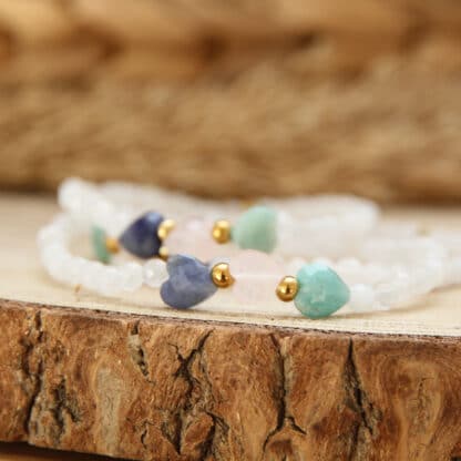 3 bracelets pour 3 copines en pierres naturelles 4mm