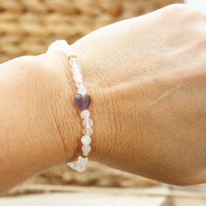 Bracelet fin pour le sommeil et l’apaisement – Création artisanale en pierres naturelles 4 mm