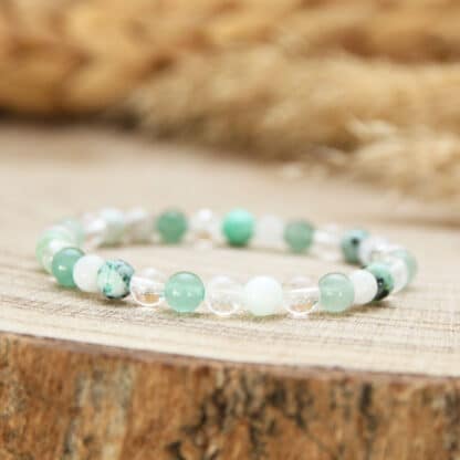 Bracelet lithothérapie Équilibre Hormonal : pierres fines pour soutien émotionnel et bien-être