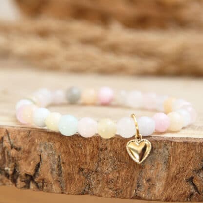 Bracelet en pierres naturelles aux couleurs pastels pour les nounous