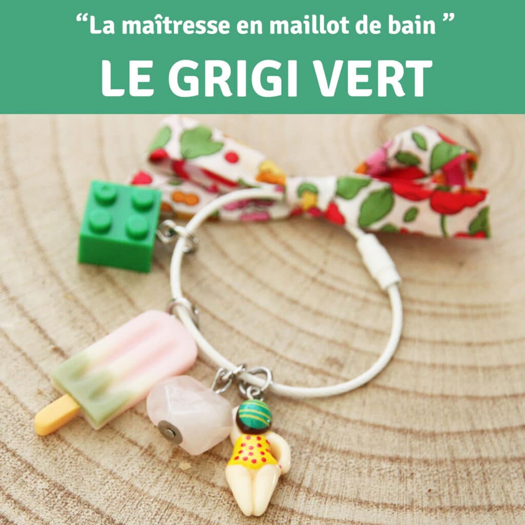 Accessoire plein de charme et de sens pour maîtresse – grigri avec quartz rose et touche estivale