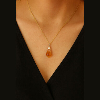 Collier en citrine naturelle